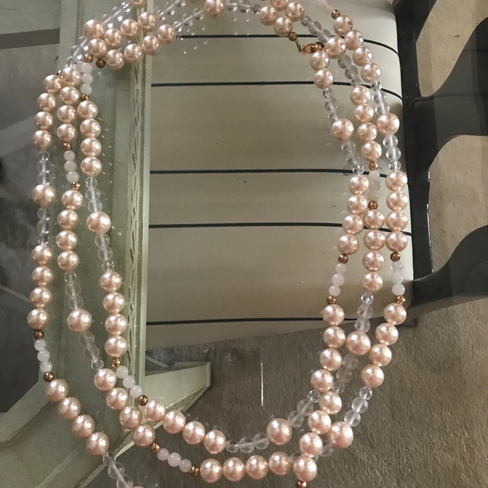 Pearl Necklace that is 72” long with other Beads